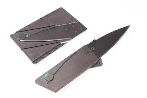 Folding knife isolated on white background Stock Photos