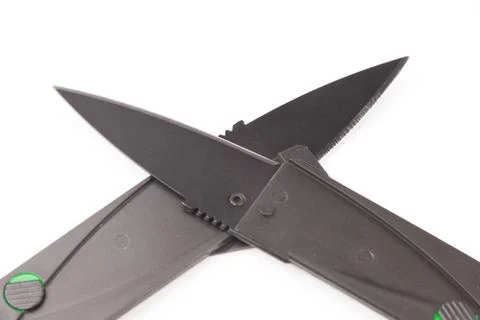 Folding knife isolated on white background Stock Photos