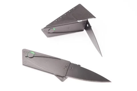 Folding knife isolated on white background Stock Photos