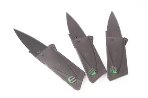 Folding knife isolated on white background Stock Photos