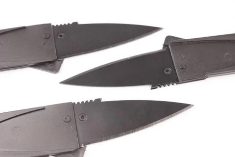 Folding knife isolated on white background Stock Photos