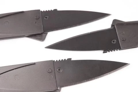 Folding knife isolated on white background Stock Photos