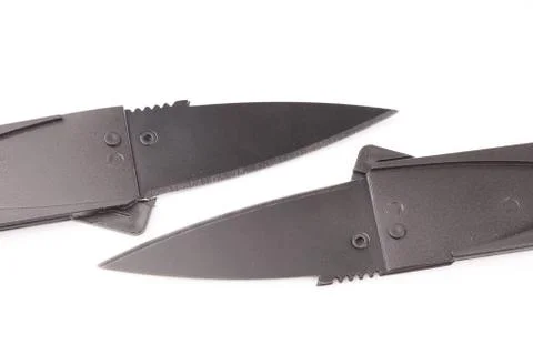 Folding knife isolated on white background Stock Photos