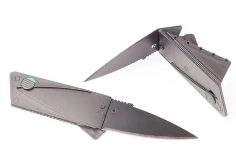 Folding knife isolated on white background Stock Photos