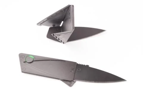 Folding knife isolated on white background Stock Photos