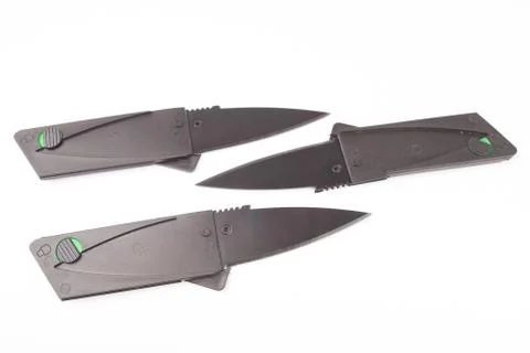 Folding knife isolated on white background Stock Photos