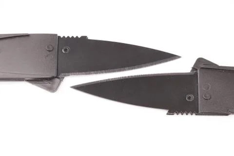 Folding knife isolated on white background Stock Photos