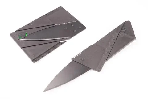 Folding knife isolated on white background Stock Photos