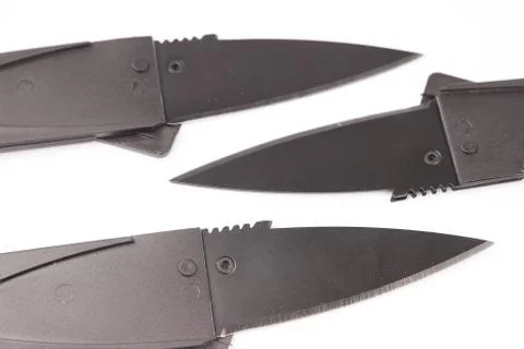 Folding knife isolated on white background Stock Photos