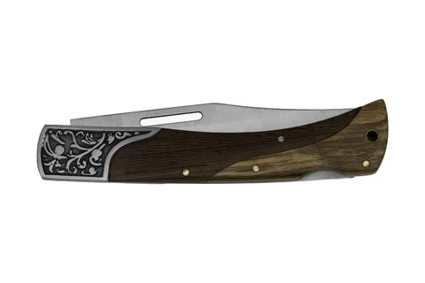 Folding knife on white background Stock Photos