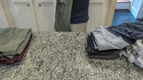 Folding Laundry Stock Footage 334085296