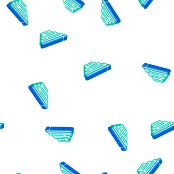 Folding lunchbox isometric icon seamless pattern color Stock Illustration