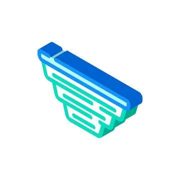 Folding lunchbox isometric icon vector illustration color Stockillustratie