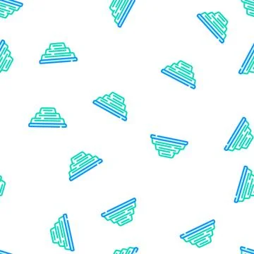 Folding lunchbox vector seamless pattern color Illustrazione stock