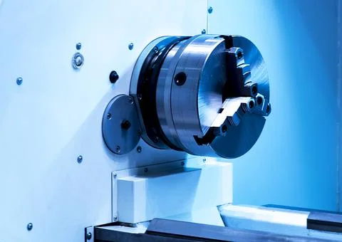 Folding machine industrial. Demonstration of the workflow. Equipment for colo Stock Photos