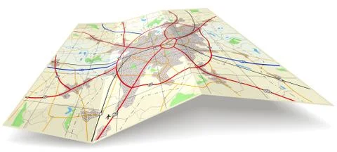 Folding map Stock-Illustration