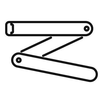 Folding meter stick measuring length icon Illustrazione stock