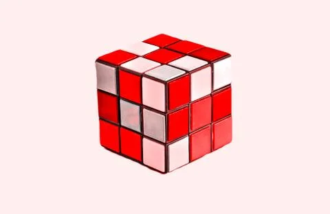 Folding multi-colored cube isolated Stock Photos