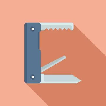 Folding multitool icon flat vector. Army knife Illustrazione stock