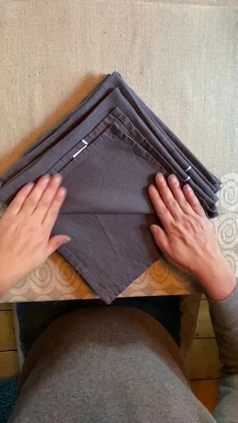 Folding a Napkin Stock Footage 167625082