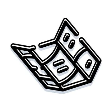 Folding paper map traveling navigation direction symbol Stock Illustration