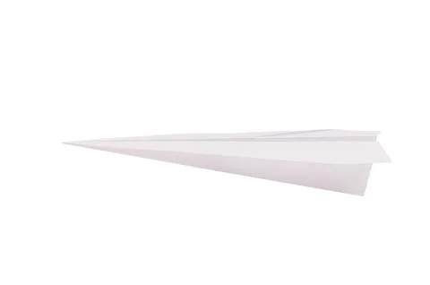 Folding paper rocket against a white background Stock Photos