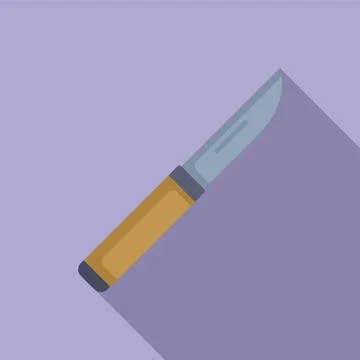 Folding pen knife lying open with wooden handle Illustration