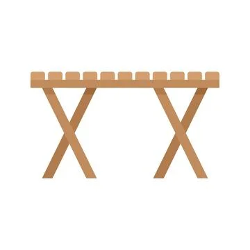 Folding picnic table icon flat isolated Stock Illustration