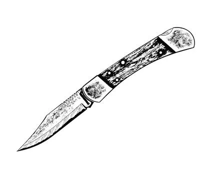 Folding pocket knife. 스톡 일러스트