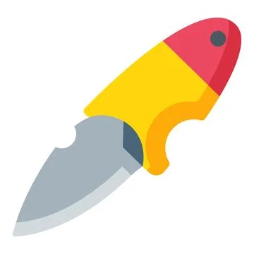 Folding pocket knife with sharp blade and ergonomic handle for camping, survival 스톡 일러스트