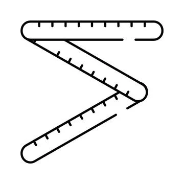 Folding rule measuring tool for construction and carpentry Stock Illustration