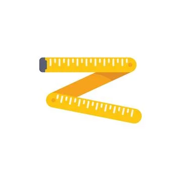 Folding ruler measuring length for construction project Stock Illustration