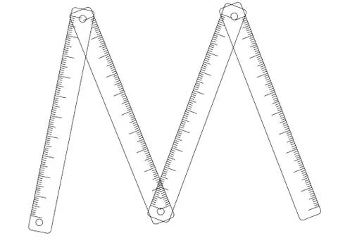 Folding ruler on white background Ilustração Stock