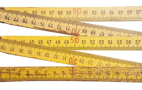Folding ruler on white background Stock Photos