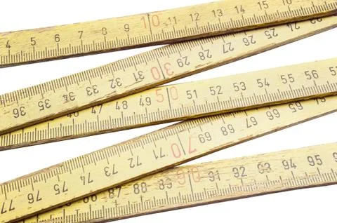 Folding ruler on white background Stock Photos