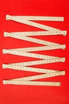 Folding Ruler in a Zig-Zag Pattern 스톡 사진