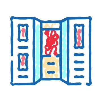 Folding screen creating privacy in interior space icon Stockillustratie