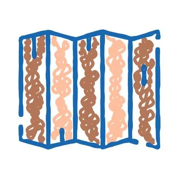 Folding screen dividing room creating decorative barrier Stockillustratie