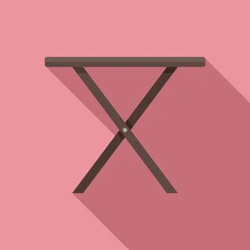Folding small table icon, flat style Stock Illustration