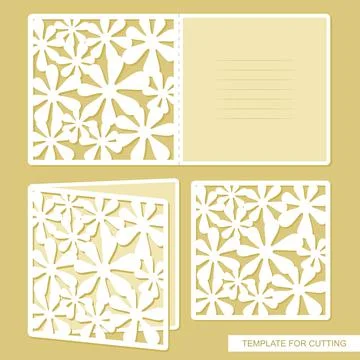Folding square card.  Ilustración de archivo