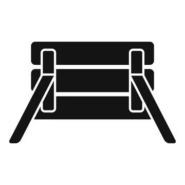 Folding stool being folded for storage icon simple style Illustrazione stock