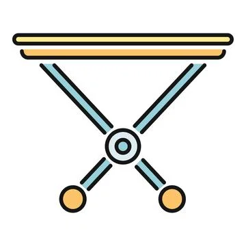 Folding stool camping equipment icon style illustration Stock Illustration