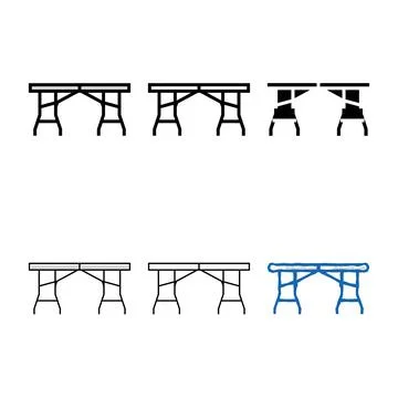 Folding styles table color icon vector Stock Illustration