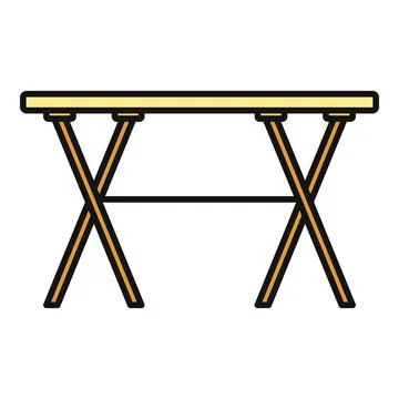 Folding table icon illustrating temporary workspace solution Stock Illustration