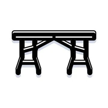 Folding table icon representing portable furniture workspace Stock Illustration