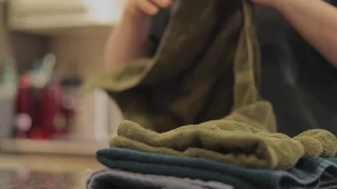 Folding Towels Stock Footage 326555832