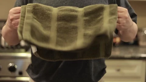 Folding Towels - Slow Stock Footage 326555752