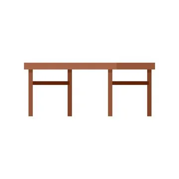 Folding wood table icon flat isolated vector Illustrazione stock