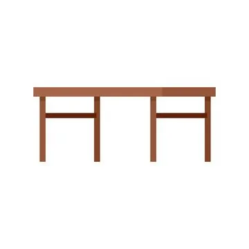 Folding wood table icon flat isolated Stock Illustration