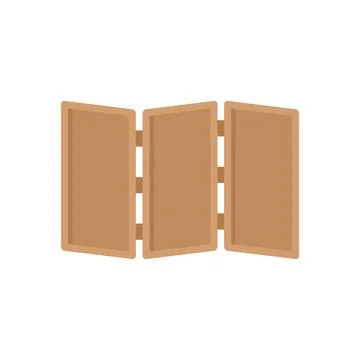 Folding wood wall icon flat isolated vector Ilustración de archivo